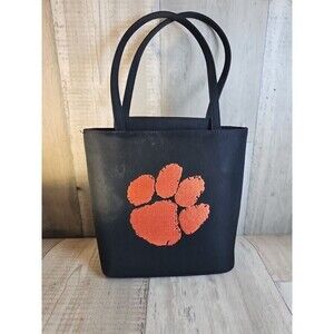 Clemson Tigers Paw Logo Tote Bag – Black Shoulder Carry Gameday Tailgate Travel